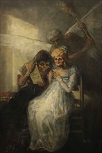 El Tiempo (Time and the old woman), c. 1810. Creator: Goya, Francisco, de (1746-1828).