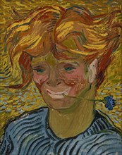 Young Man With Cornflower, 1890. Creator: Gogh, Vincent, van (1853-1890).