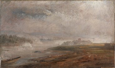 The Elbe on a foggy Morning, 1830. Creator: Dahl, Johan Christian Clausen (1788-1857).