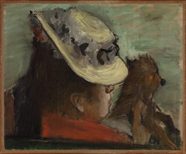 Lady with a Dog, ca 1877-1880. Creator: Degas, Edgar (1834-1917).