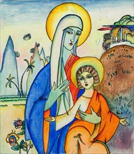 Madonna and Child, c. 1917. Creator: Kandinsky, Wassily Vasilyevich (1866-1944).