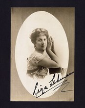Portrait of the singer and composer Liza Lehmann (1862-1918). Creator: Anonymous.