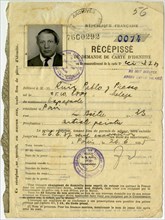 Récépissé de demande de carte d'identité datant de 1935, 1935. Creator: Historic Object.