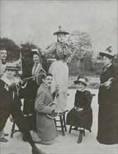 Marcel Proust and his friends at the tennis court on boulevard Bineau, 1892. Creator: Anonymous.
