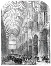 Installation of the Bishop of Norwich - the Procession in the Nave of Norwich Cathedral, 1850. Creator: Unknown.