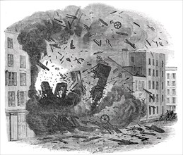 Explosion of a Steam-Boiler in Hague-Street, New York, 1850. Creator: Unknown.