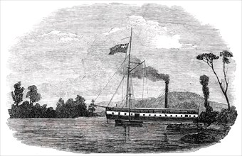 The "Earl Cathcart" Steamer aground among the Islands of the River St. Lawrence, 1850. Creator: Unknown.