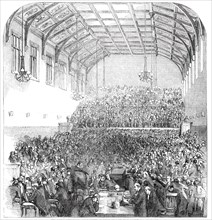 The Gorham Controversy - Great Meeting of Clergy and Laity, in St. Martin's Hall, Long-Acre, 1850. Creator: Unknown.