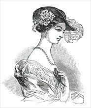 Fashions for May - Crinoline Hat, for Opera, &c., 1850. Creator: Unknown.