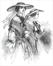 Fashions for May - Straw Hats, for Promenade, 1850. Creator: Unknown.