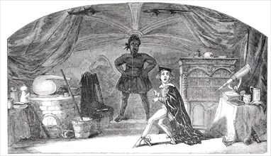 Scene from the Extravaganza of "Frankenstein, or, The Model Man" at the Adelphi Theatre, 1850. Creator: Unknown.