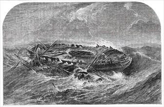 Wreck of an Indiaman - from a Picture by Mr. Daniell, 1850. Creator: Whymper.