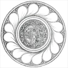 Ancient Silver Alms-Dish, 1850. Creator: Unknown.