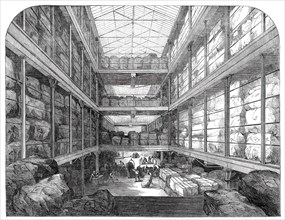 The Great Wool-Floor at the London Docks, 1850. Creator: Unknown.
