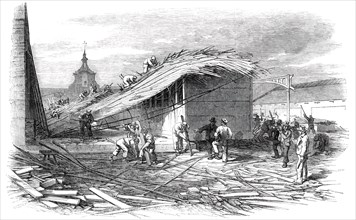 The Bricklayers' Arms Railway Station, after the Late Accident, 1850. Creator: Unknown.
