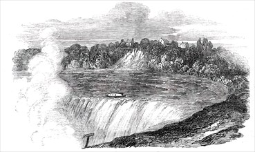Canal-Boat at "The Horseshoe Fall", Niagara, 1850. Creator: Unknown.