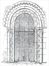 Door of Upton Church, Bucks., 1850. Creator: Unknown.