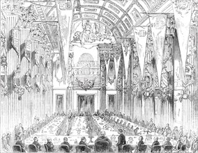Banquet in the Egyptian Hall, at the Mansion-House, 1850. Creator: Unknown.