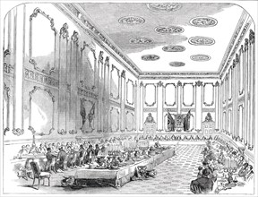 Grand Banquet of the Officers of the Coldstream Guards, in St. James's Palace, 1850. Creator: Unknown.