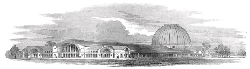 Building for the Great Industrial Exhibition, to be erected in Hyde-Park, 1850. Creator: Unknown.