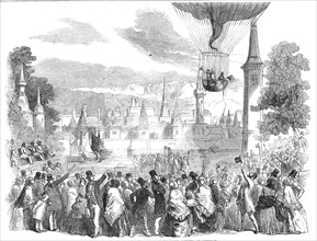 Ascent of the Nassau Balloon, from Vauxhall Gardens, on Saturday, 1850. Creator: Unknown.