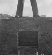 Inscription on monument dedicated to the copper miners of Arizona, Bisbee, Arizona, 1937. Creator: Dorothea Lange.