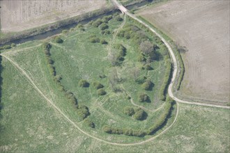Castle Hill at Swine, the remains of a medieval motte, East riding of Yorkshire, 2016. Creator: Dave MacLeod.