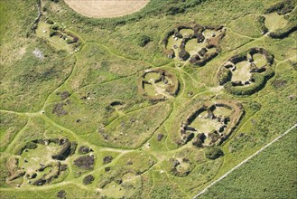 Chysauster an Iron Age to Roman settlement site with fogou, near Gulval, Cornwall, 2016. Creator: Damian Grady.