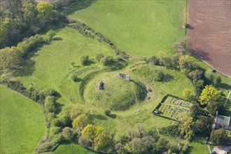 Kilpeck Castle, motte and bailey earthwork and the remains of a keep, Herefordshire, 2016. Creator: Damian Grady.