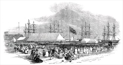 The Canterbury Colonists - scene at Gravesend, on Monday, 1850. Creator: Unknown.