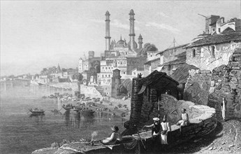 'Aurungzebe's Mosque, at Benares', 1834. Creator: William Purser.