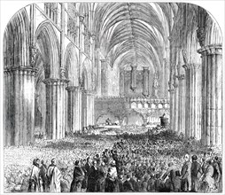 Exeter Cathedral - Anniversary of the Societies for Promoting Christian Knowledge..., 1850. Creator: Unknown.