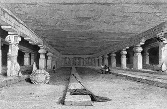 'Interior of Dher Warra, Caves of Ellora', 1834. Creator: George Cattermole.