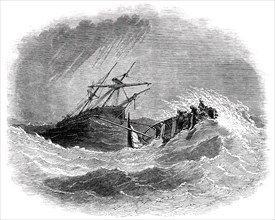 Boat Catastrophe, and the "Lalla Rookh" in Distress, off Worthing, 1850. Creator: Unknown.