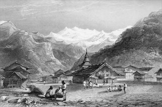 'Kursalee, - A Village in the Himalaya Mountains, India', 1845. Creator: Unknown.