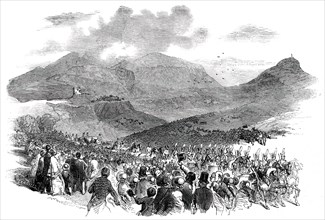 The Royal Procession to Holyrood, 1850. Creator: Ebenezer Landells.