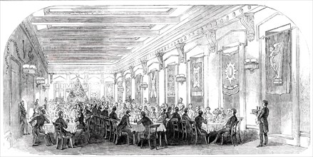 Grand Dinner in the Masonic Hall, at Montreal, 1850. Creator: Unknown.