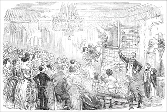 Punch and Judy at Christmas - drawn by Leech, 1850. Creator: Unknown.