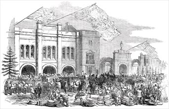 Opening of the Great Cheese-Market, at Chippenham, September 12 - the Market Hall, 1850. Creator: S Read.