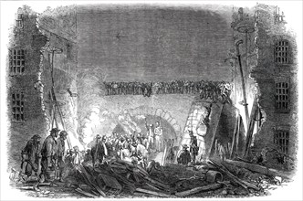Scene of the Late Boiler Explosion, Lily-Lane Mill, Halifax, 1850. Creator: Smyth.