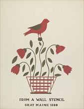 Design from Gray, Maine 1800 (no. 2): From Proposed Portfolio "Maine Wall Stencils", 1935/1942. Creator: Mildred E Bent.