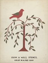 Design from Gray, Maine 1800 (no. 1): From Proposed Portfolio "Maine Wall Stencils", 1935/1942. Creator: Mildred E Bent.
