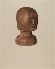 Wig Block, 1935/1942. Creator: Mildred E Bent.