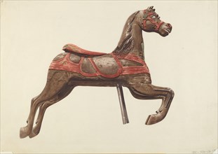 Carousel horse, 1935/1942. Creator: Mildred E Bent.