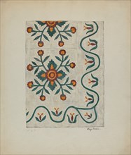 Applique Bedspread, c. 1937. Creator: Mary Berner.