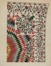 Patchwork and Applique Quilt, 1935/1942. Creator: Mary Berner.