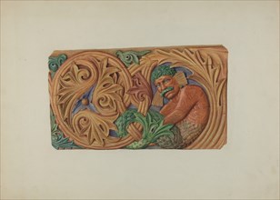 Ornamental Woodcarving - Stern Board?, c. 1940. Creator: Laura Bilodeau.