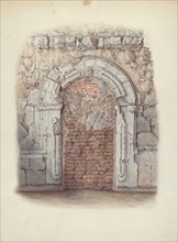 Stone Doorway, Carved, 1940. Creator: Hal Blakeley.