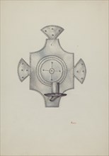 Candleholder (Candelero) Cut Tin, 1940. Creator: Hal Blakeley.