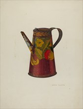 Toleware Teapot, c. 1940. Creator: Oscar Bluhme.